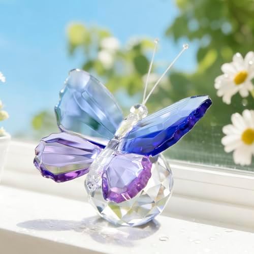 Crystal Cut Butterfly Animal Figurine Ornament Office Table Decor - Image 5