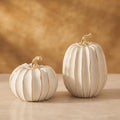 FESTGLOX Fall Pumpkin Decor, 2Pcs Resin Thanksgiving Fake Pumpkin Figurines by FESTGLOX
