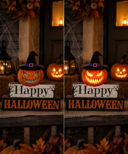 Putuo Decor Halloween Table Decor Halloween Pumpkin Decor With LED Light - Image 4