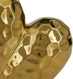 Deco 79 Porcelain Ceramic Heart Decorative Sculpture Dimensional Angled Origami Inspired Home Decor Statue, Accent Figurine 12" x 6" x 11", Gold - Image 4