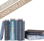 ORITZIO Blue Faux Books Set of 9 - Hidden Storage Fake Books Ideal for Coffee Table, Home Staging, Interior Design & Fashion Books, Old Money Aesthetic, Library Decor, Beach House Accessories - Image 2