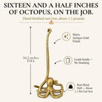 WallCharmers Gold Octopus Paper Towel Holder & Metal Toilet Paper Stand - Image 3