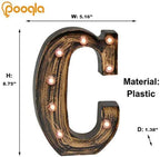 Pooqla Vintage Light Up Marquee Letters with Lights – Illuminated Industrial Style Lighted Alphabet Letter Signs - Coffee Bar Apartment Bedroom Wall Home Initials Decor A-Z - Image 4