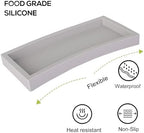 Silicone Bathroom Vanity Tray Dish Soap Holder Sink Organizer, Light Grey - Image 3