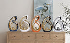 2 PCS Navy Blue Decor Accent Ceramic Statue Blue Gold Mid Century Modern Home Decor Accents Sculpture Decorations Centerpieces for Living Room Bookshelf Shelf Coffee Table Kitchen Office Dining Table - Image 5