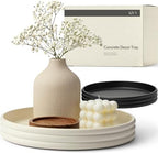 KIVY Round Decorative Concrete Tray 11x1,5 Inch - Circle Coffee Table Tray by KIVY