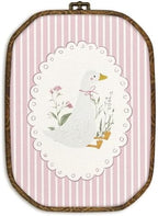 dvhdajed Goose Wall Art Decor, Goose Nursery Room Decor,Cute Gooses Framed Canvas Art,Pink Coquette Girl Nursery Octagon Wall Hanging Decoration for Bedroom Living Room Bathroom Nursery,10.2x7 Inch by dvhdajed