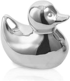 Home Decor Silver Ceramic Duck Figurines, Home Decor Animal Sculptures and Statues Handmade Artware Decor, Mini Duck by TQUPT