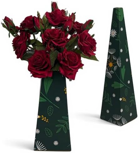 Real Touch Artificial Roses, 8PCS Long Stem Faux Flowers with Gift Box Packaging, Allergy-Free Floral Gift Set, Realistic Fake Roses for Home, Kitchen, Office, Wedding Décor, Gift Arrangement by Sskoi