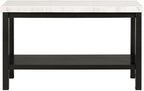 Picket House Furnishings Evie Wood Frame & Marble Top Console Table-White/Black - Image 4