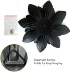 LIFFY 9.2“ Black and Gold Metal Flower Wall Art, Modern Rustic Floral Decor for Indoor Living Room Bedroom Office Outdoor Garden Patio Yard - Image 4