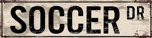 CSWLJS Rustic Metal Tin Signs Home Decoration Soccer Sign Fan Soccer Player Soccer Gift Soccer Decor Soccer Athlete Football Street Sign Art Wall Decor Metal Sign 4x16 Inch by CSWLJS