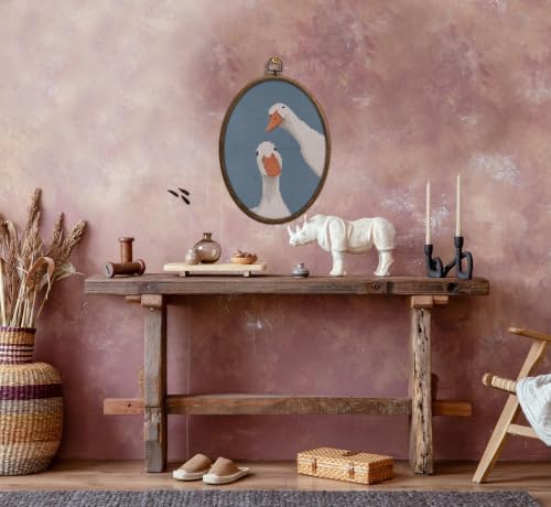 Vintage Whimsy Dark Sage Goose Art, Cottagecore Oval Wall Decor, Waterproof - Image 3