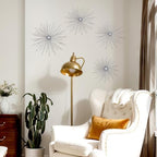Shimeyao 4 Pcs Silver Starburst Wall Decor, Metal 3D Spike Wall Art Set - Image 6