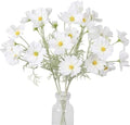 IPOPU White Daisy Flowers Artificial Cosmos 5PCS White Fake Wildflowers 24.5" Silk Flowers with Stems for Home Decor Indoor Artificial Daisies for Wedding Bouquets Floral Craft by IPOPU