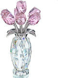 Pink Crystal Rose Bouquet Figurine Wedding Table Centerpiece Decor by HDHYALINEDORA