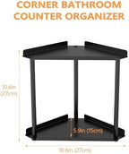 FLE Corner Bathroom Counter Organizer, Bathroom Organizer Countertop Black - Image 3