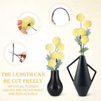12 Pcs Artificial Mums with Long Stems 20 Inch Yellow Faux Flowers for Vase - Image 6