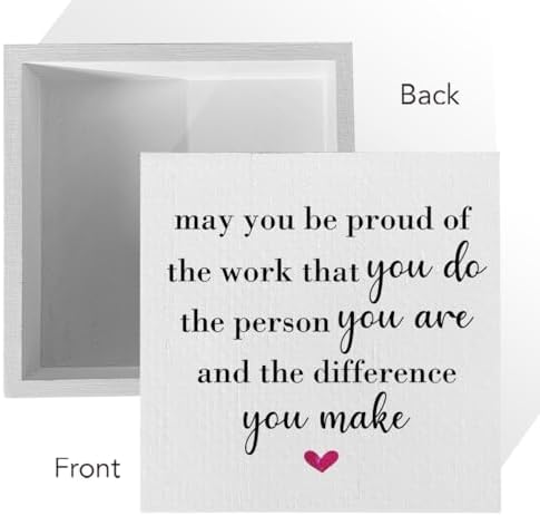 Motivational Artwork Wood Box Sign Rustic Farmhouse Style May You Be Proud of the Work Wood Block Plaque 5 X 5 Inches Home Office Desk Sign Decor for Presents - Image 3