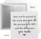 Motivational Artwork Wood Box Sign Rustic Farmhouse Style May You Be Proud of the Work Wood Block Plaque 5 X 5 Inches Home Office Desk Sign Decor for Presents - Image 3