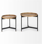 Pemberly Row Nesting Side Tables, 22.5Lx22.5Wx20.8H, Mango Wood Tray Tops - Image 6