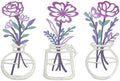 ARTINME 3 Pieces Metal Flowers Wall Arts - Rustic Farmhouse Decor Minimalist Flower Wall Decors for Living Room Bathroom Kitchen Bedroom Dining Room - Housewarming Gifts (Purple) by Artinme