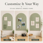 Large Arched Felt Bulletin Board, Sized 36" x 24" for Office & Wall Decor – 6 Customizable Adhesive Tiles with Pins are Perfect to Display Your Photos (Sage Green-A) - Image 5