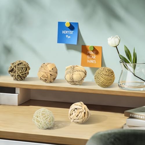 Kesywale Set of 6 Decorative Balls for Centerpiece Bowl Fillers, 2.8 inch Assorted Rattan Wicker Balls Spheres Orbs, Vase Fillers, Home Table Decor - Image 5