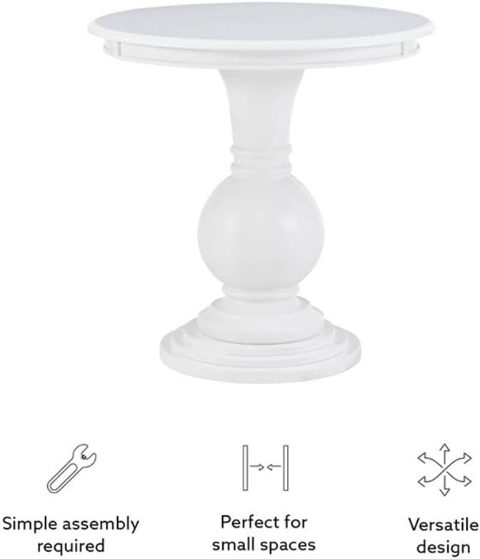 Pemberly Row Round Wood Accent Table, 26 in Height, MDF - Image 9