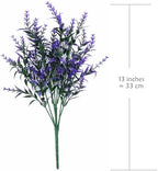 CATTREE Artificial Plants, Plastic Lavender Flowers Fake Plant Simulation Greenery Faux Shrubs Leaves Bushes for Outdoor Indoor Home Garden Office Yard Wedding Decoration Planting Filler Purple 8 Pack - Image 2