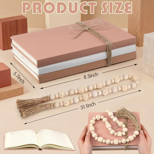 Feifeiya 3 Pieces Faux Decorative Books Set for Home Decor,Neutral Pink - Image 2