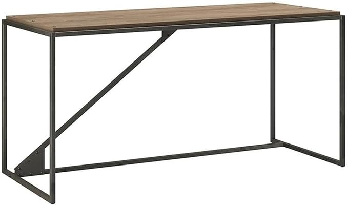 Bush Home Refinery 62W Industrial Desk in Rustic Gray by Unknown