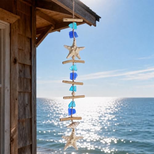 JQAQJU Sea Glass Beach Room Decor, Coastal Wall Decor with Starfish - Image 3