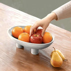 Three-Leg Ceramic Fruit Bowl, 10 Inch Oval Serving Dish for Kitchen Counter, Candy or Key Holder, Home Decor Accent White - Image 6