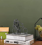 Bike Couple Figurine Statue - Art Metal Sculpture Decor Anniversary - Romantic Gift for Wedding and Anniversary - for Him,Her and Bicycle Lovers, Metal Ornament Couple Statues for Home Decor - Image 4