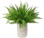 Artificial Boston Ferns Plants, Fake Plastic Fern Grass Faux Shrubs Plastic Leaves Simulation Greenery Bushes for Home Decor Indoor Outdoor Garden Wedding Decoration Yard Vase Planter Filler – 8 Pack - Image 3