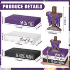 Geelin 4 Pcs Easter Christian Table Decoration Wooden Book Stack Signs - Image 3