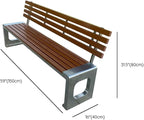 LITFAD Outdoor Indoor Bench Stainless Steel Metal Park Bench - Image 2