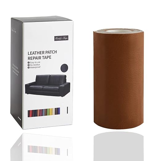 Leather Repair Tape kit Patch Heavy Duty, Retro Khaki 4x60 inch Self Adhesive by Cindy%27s+Tape