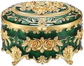 Hipiwe Vintage Jewelry Box Oval Trinket Ring Display Case, Antique Green by Hipiwe
