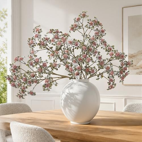 Fake Plants, 5 Pcs 23.62 Inch Berry Stems Fall Artificial Plants Indoor Faux Sedum Berry Picks Branches Faux Spray for Home Wedding Holiday Seasonal Farmhouse Mantel DIY Home Decor by FancyPlus
