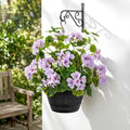 Artificial Geraniums for Outdoors, 4 Stems 17.7 Inch Purple Faux Geranium Bush Fake Flowers UV Resistant Fall Porch Patio Garden Planter Window Box Indoor Decor, Pot Not Included by ENALGRE