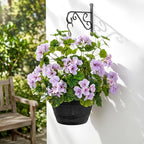 Artificial Geraniums for Outdoors, 4 Stems 17.7 Inch Purple Faux Geranium Bush Fake Flowers UV Resistant Fall Porch Patio Garden Planter Window Box Indoor Decor, Pot Not Included by ENALGRE