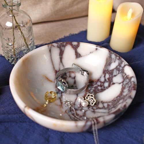 Luxury Decorative Marble Bowl, 7.8" Natural Marble Key Bowl For Home Decor - Image 4