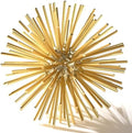 Gold Sphere Decor, Metal Gold Starburst Tabletop Sculpture Decor, Modern Metal Starburst Centerpiece, Spike Ball Decoration for Home Decor by MOCOME