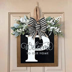 Last Name Front Porch Decor, Welcome Sign Door Wreath, Outdoor Decorations, 26 Letter Hanging Wreath, Spring Monogram for All Seasons (P) - Image 3