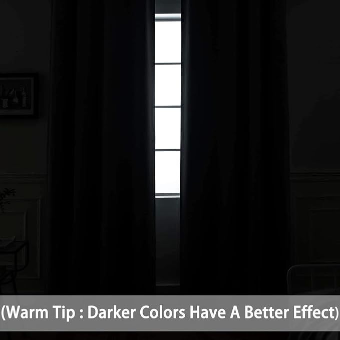 Yakamok Greyish White Room Darkening Curtains 84 inch Sliding Door Drapes | 1 - Image 3