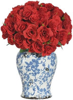 Silk Roses Flower Bouquet 4 Bundles 60 Heads for Wedding Home, Red - Image 2