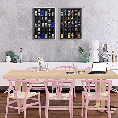 Shot Glass Display Case Wooden Cabinet Rack Holder Wall Mounted Black Shadow - Image 7