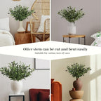 Leftover 6PCS 18Inch Faux Olive Branches for Vase Realistic,Artificial Olive Tree Branches,Fake Plants,Greenery Stems,Eucalyptus Stems,Green Leaves for Centerpieces Decoration,Home Decor,Table Decor - Image 3